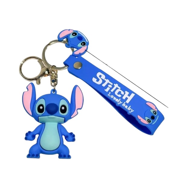 Royal Blue and Turquoise Stitch Character Keychain - Picture 2 of 3